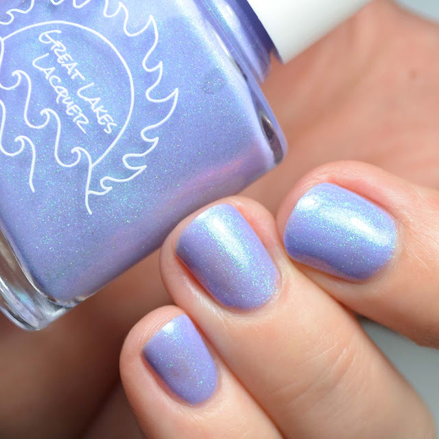 shimmery blue nail polish