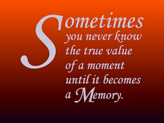 "Sometimes you don't appreciate the value of a moment until it becomes a memory."