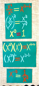 exponent rules anchor charts on an Algebra word wall