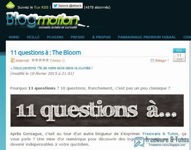 Mon interview chez Blogmotion