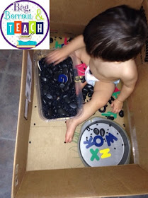 Beg, Borrow, and Teach!: Alphabet sensory box.