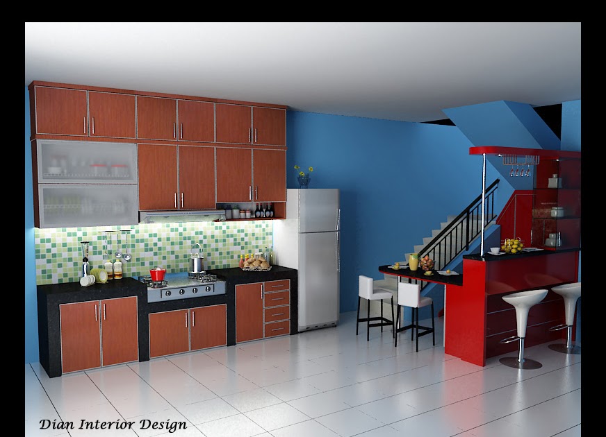 KITCHEN SINGLE LINE MEJA BETON DENGAN PANTRY Dian 