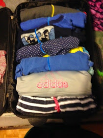 packing tricks and tips for kids, rolling clothes suitcase