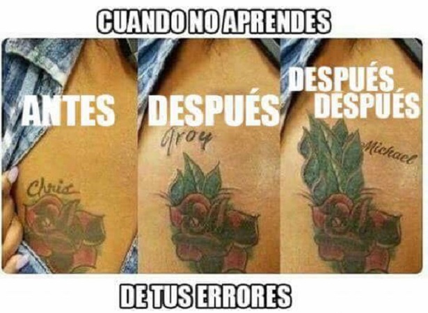 No aprendes de tus errores