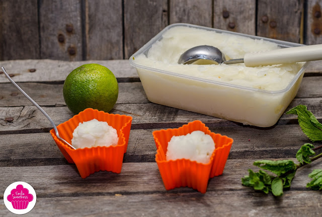 Sorbet mojito - au citron, citron vert, menthe et rhum - avec ou sans sorbetière 