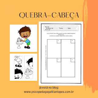 quebra-cabeça, quebracabeça, atividade para educação infantil, criança lavando as mãos, menino lavando as mãos, atividade sobre higiene