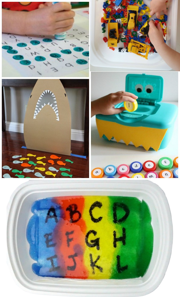 Fun & creative alphabet activities for kids! #alphabetactivities #alphabetcraftspreschool #preschoollearningactivities #growingajeweledrose