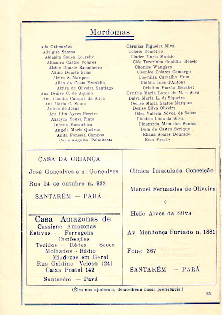 PROGRAMA DA FESTA DE NOSSA SENHORA DA CONCEIÇÃO - 1967 - PAG 25