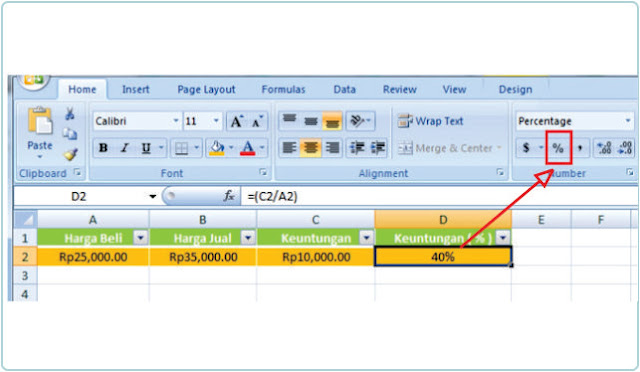 Cara Menghitung Persentase ( % ) Di Excel