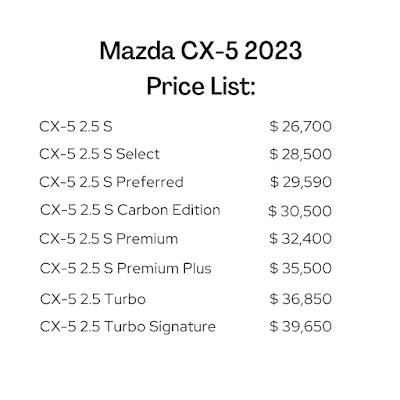 Mazda CX-5 2023 Price List