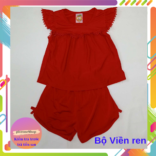 Bộ Đồ Viền Ren cho Bé Gái