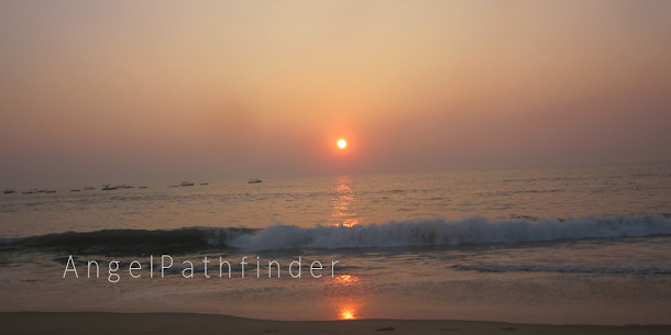 sunset on Sinquerim beach