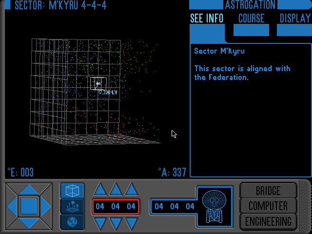 Star Trek A Final Unity Astrogation screen