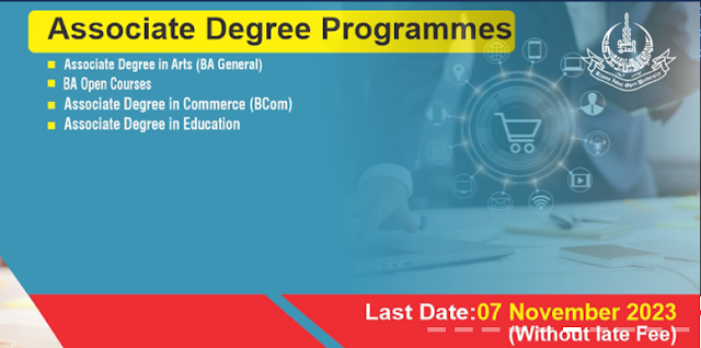 AIOU Associate Degree Programmes Admission Autumn 2023