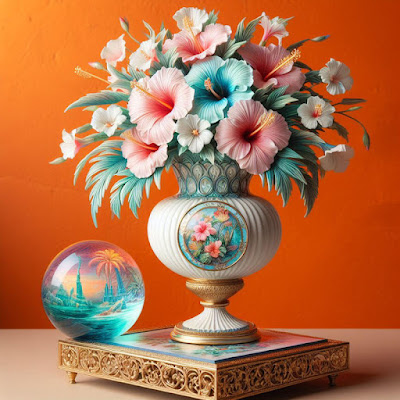 Porcelain Hibiscus Arrangement