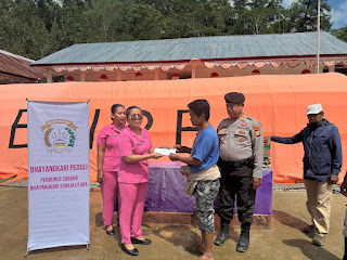 Peduli Korban Bencana Alam, Bhayangkari Cabang Toraja Utara Salurkan Bantuan