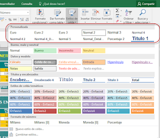 Los Estilos de Celda en Excel