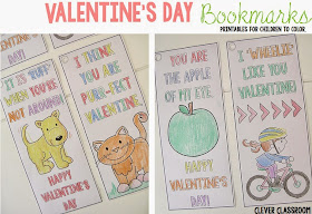 Valentine's craft for kids: Printable bookmark gifts for Valentine's Day