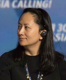 Meng Wanzhou, vice-presidente e filha do fundador de Huawei foi presa no Canadá. Mas pagou fiança de 7 milhões de dólares.