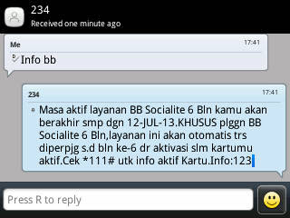 Masa Aktif Paket BlackBerry Tri setelah Cek