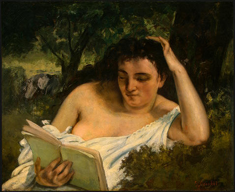 Жан Дезире Гюстав Курбе Jean Désiré Gustave Courbet Молодая женщина читает (1866-1868)