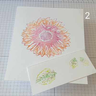 Celebrate Sunflowers stampin up watercolour pencil direct to stamp technique