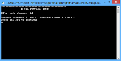 Program C++ Pengkonversi Suhu dari Celsius ke Reamur