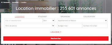 les critères de sélection sur la rubrique « location immobilier » de Paruvendu