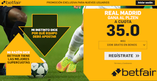 betfair supercuota Real Madrid gana al Plzen 23 octubre