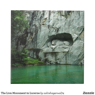 Zazzle Tile - The Lion Monument in Lucerne