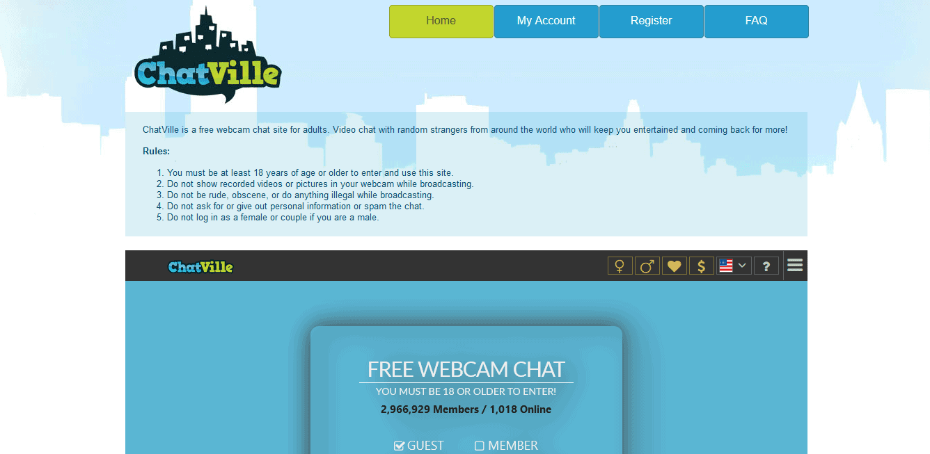 ChatVille homepage
