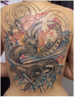 Girl Dragon Tattoo. back