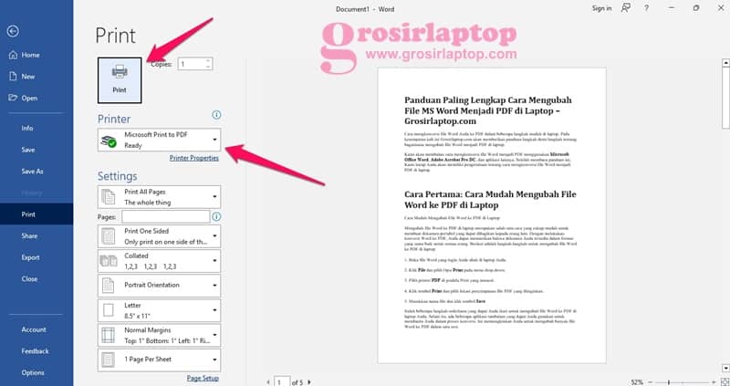 Panduan Paling Lengkap Cara Mengubah File MS Word Menjadi PDF di Laptop