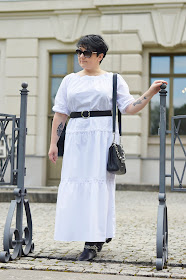 Biała maxi, White maxi dress, Fashion blogger, Michael Kors bag 