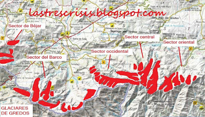 Glaciares de Gredos, mapa general