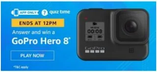 Amazon Daily Quiz Answers Today 24 July 2020 (Answer and Win GoPro Hero 8)