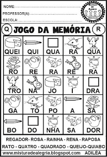 Atividades de alfabetização,jogos da memória para imprimir