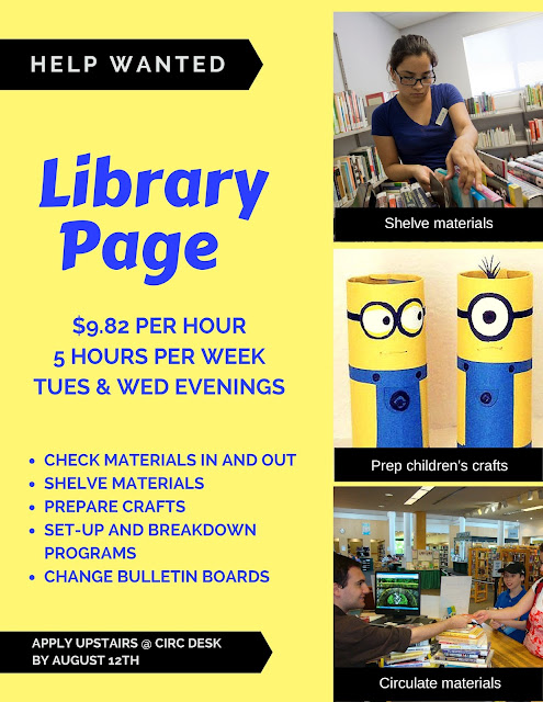 Help Wanted: Part-time Library Page 7-27-16