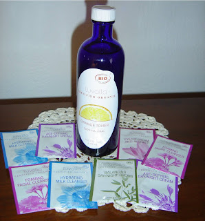 L'uvalla Certified Organic Skin Care toner and samples.jpeg