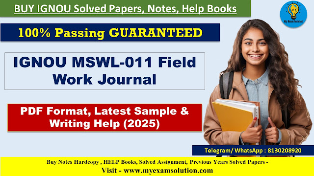 IGNOU MSWL-011 Field Work Journal