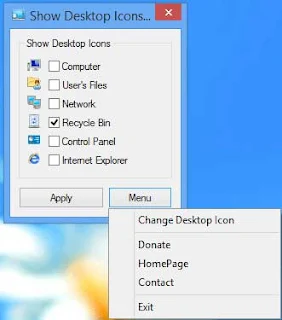 إظهار ايقونات سطح المكتب Show Desktop Icons