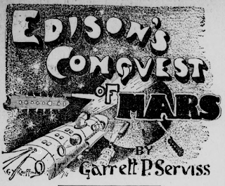 Edison's Conquest of Mars, by Garrett P. Serviss - Los Angeles Herald artwork title block