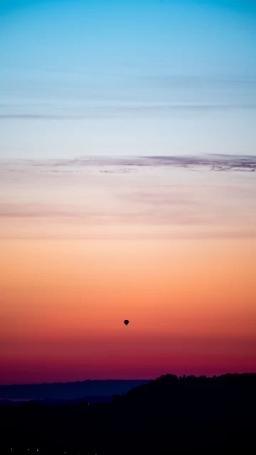 Wallpaper Dusk Sky, Sunset, Hot Air Balloon