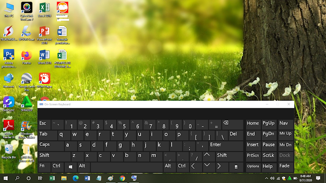 tampilan keyboard on screen