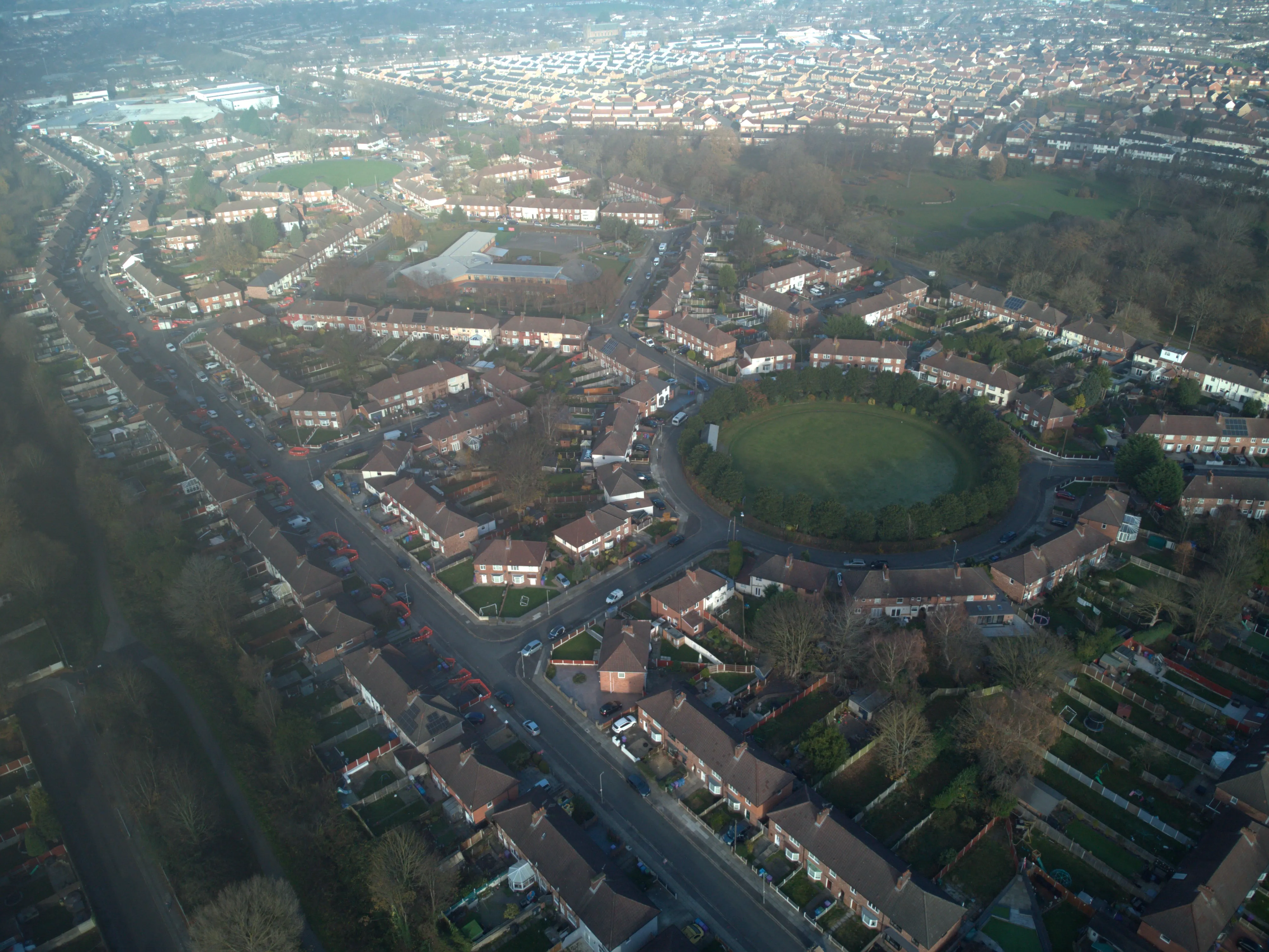 Drone aerial photo Broad Square Norris Green 2023