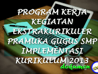 PROGRAM KERJA KEGIATAN EKSTRAKURIKULER PRAMUKA GUGUS SMP IMPLEMENTASI KURIKULUM 2013