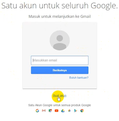 layar buat akun baru gmail