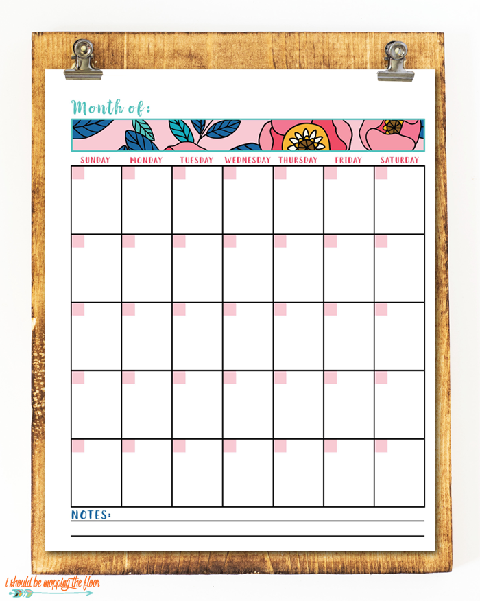 Monthly Calendar Printable