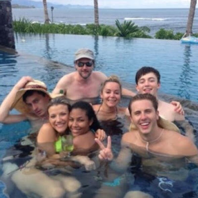 Greyson Chance shirtless Pool Bathing Suit Bali 2013 Photo