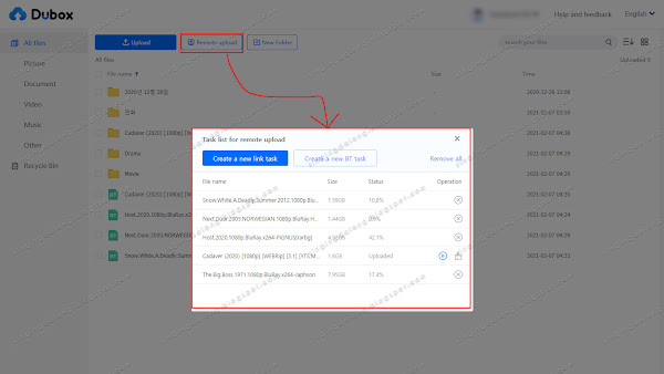 Offline download of TeraBox [Remote upload]